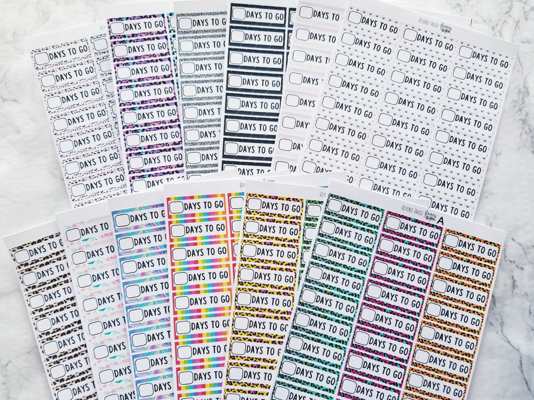 Countdown Stickers Samples Generic Countdown Stickers - Etsy