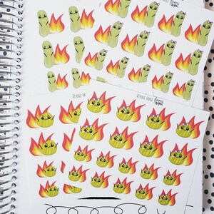 Dill Family Frustrated Flame Deco Stickers