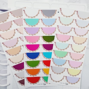 Scalloped Half Circle Stickers - Etsy