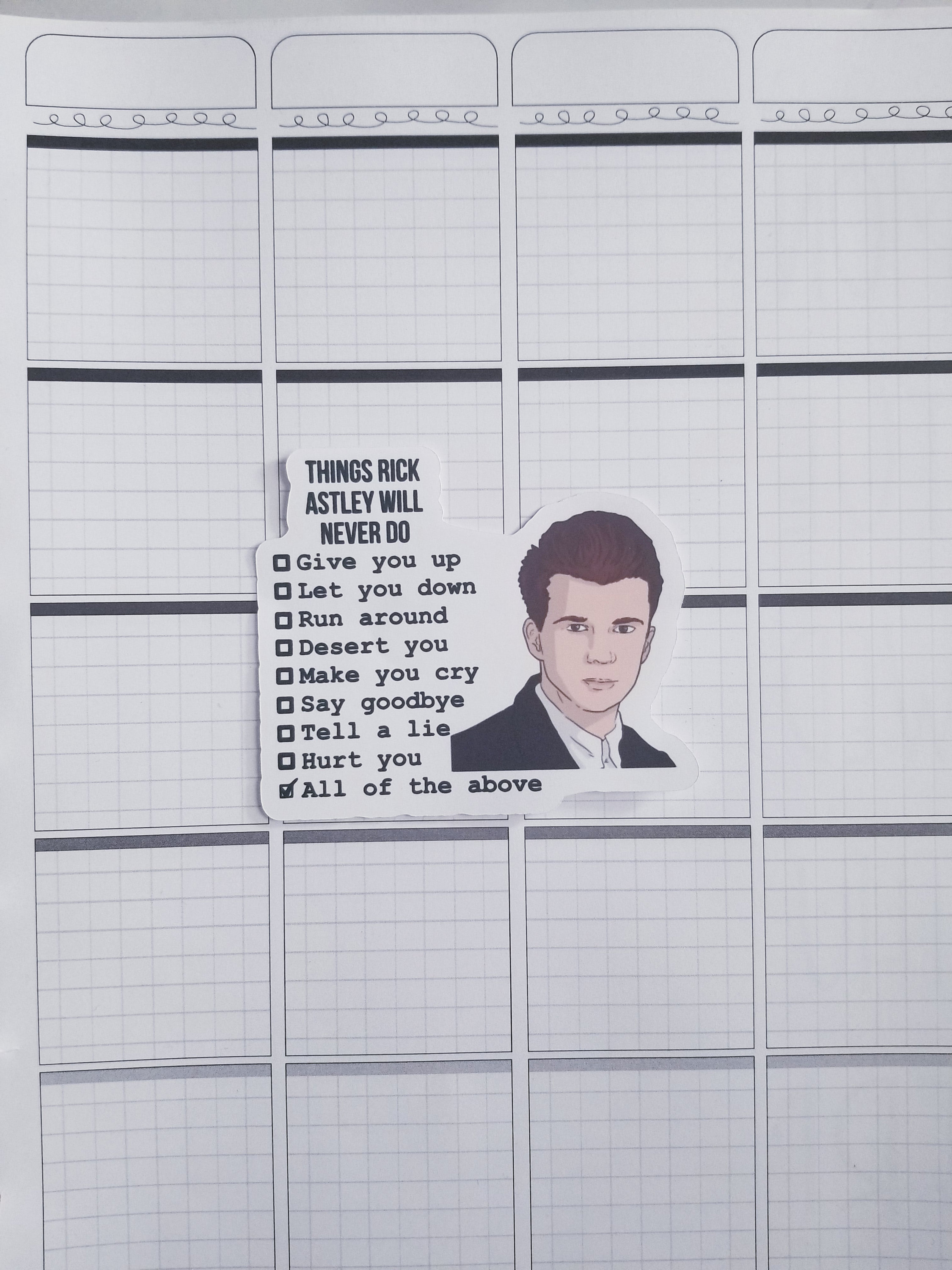 Rick Roll Cinnamon Roll Sticker – FishbiscuitDesigns