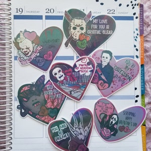 Creepy Valentine Heart Sticker Die Cut