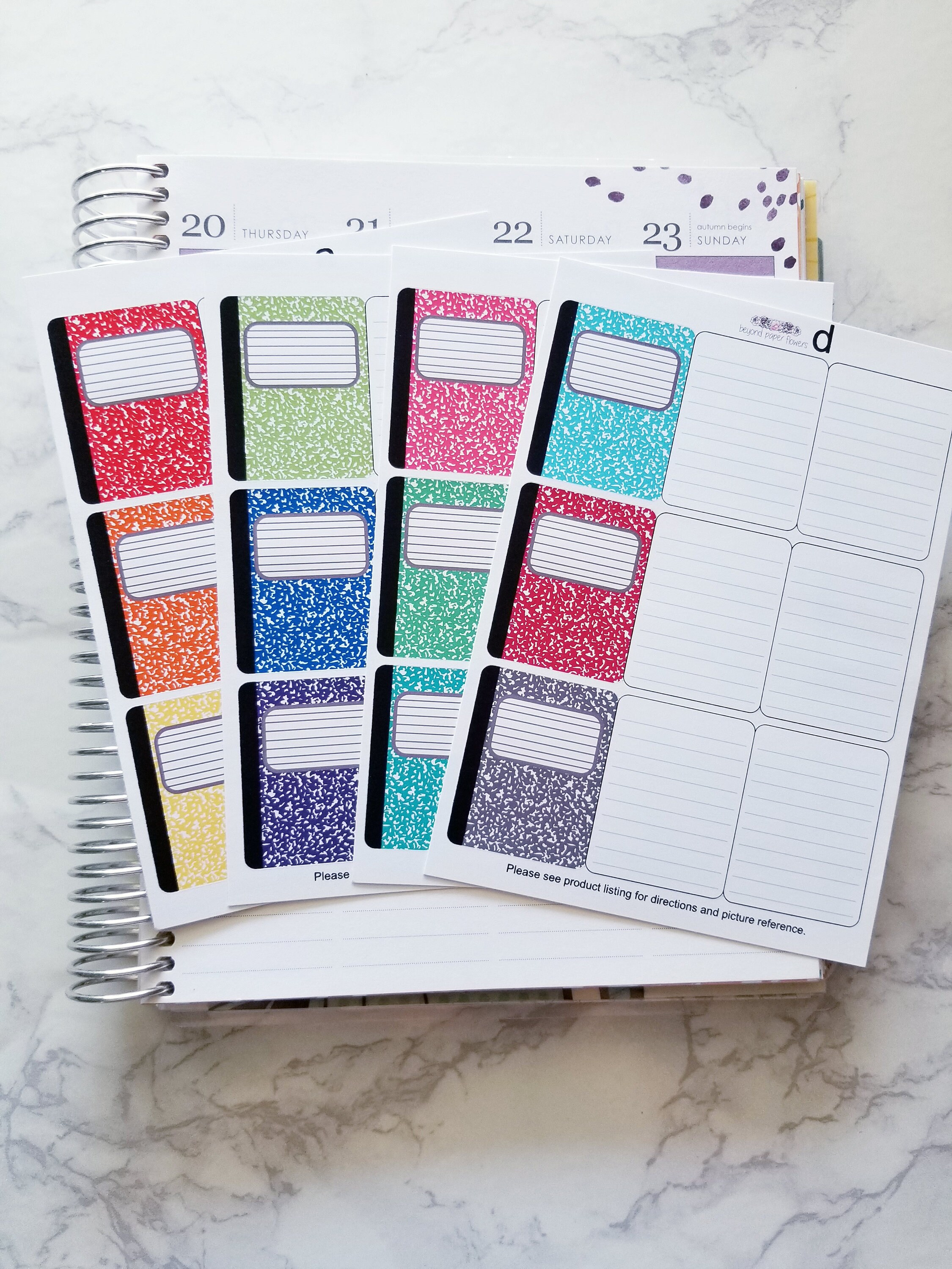Notebook Inspired Foldable Stickers