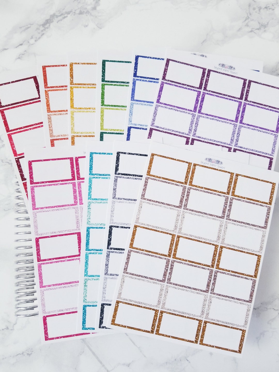 Half Box Glitter Rainbow Stickers ( Not Actual Glitter) - Etsy