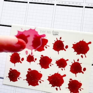 Clear Red Splatter Sticker Sheet