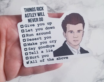 Rick Rolled Sticker Die Cut