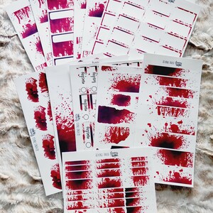 Red Splatter Full, Half, Date, Washi, Bujo Stickers