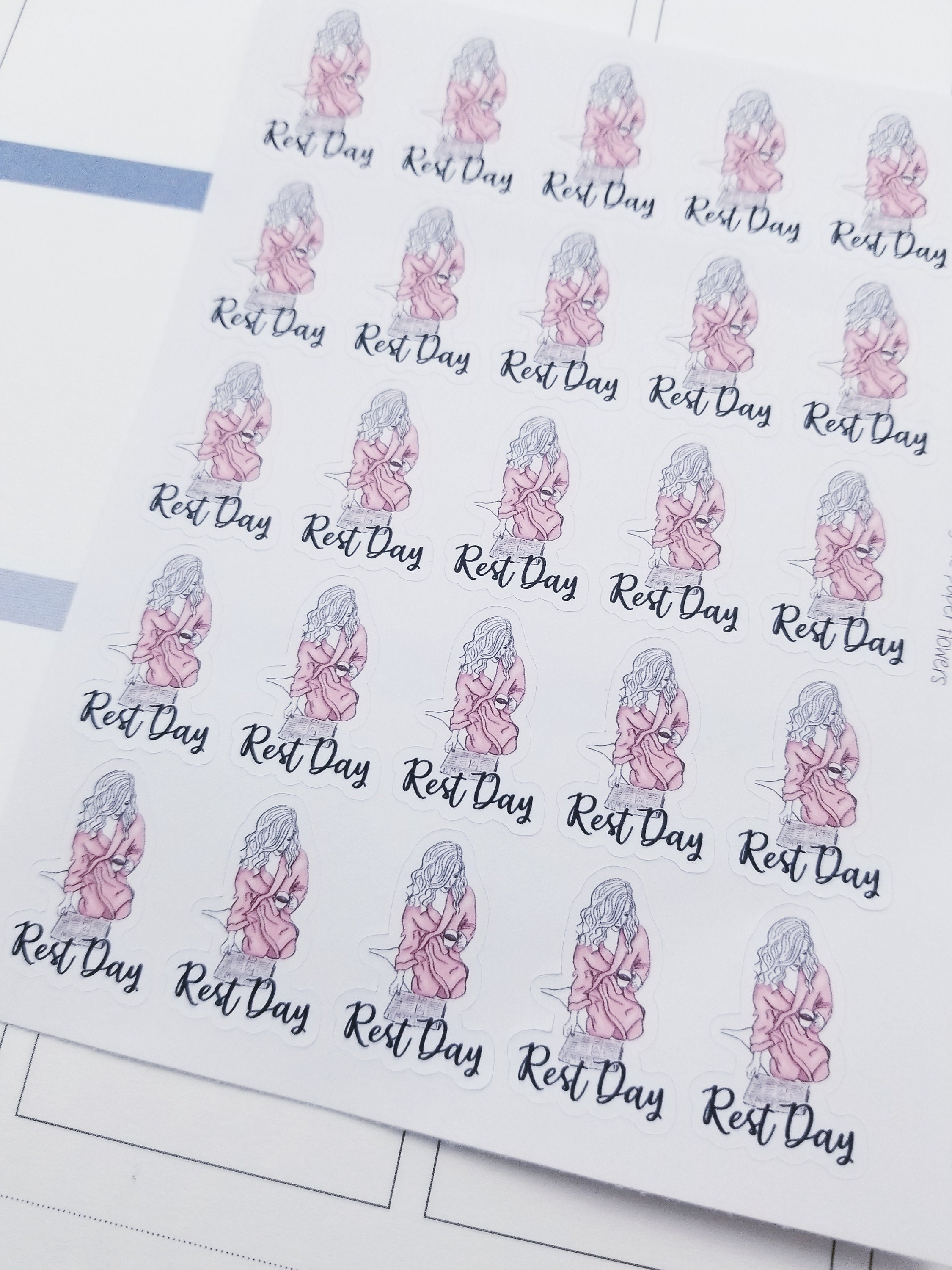 Rest Stickers Cute Rest Day Stickers | Etsy