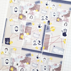 True Crime Investigation Board Full Box Stickers