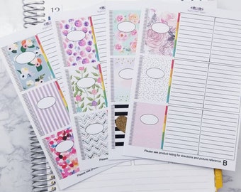 Foldable Planner Stickers A-D