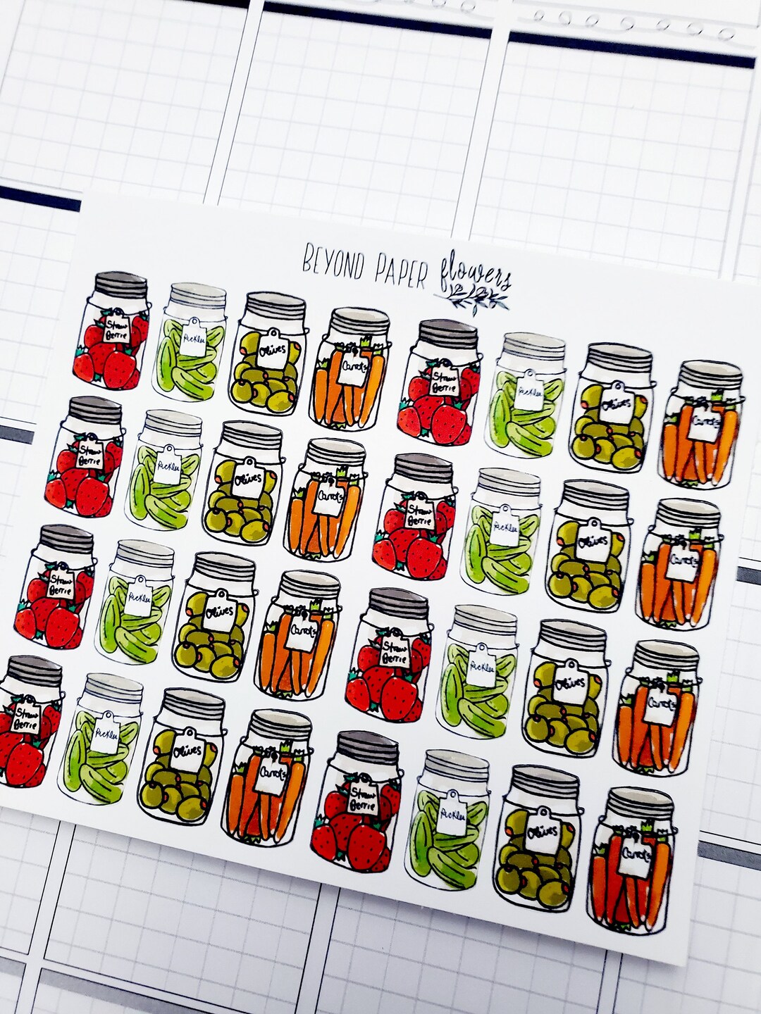 Small Mason Jar Food Stickers - Etsy