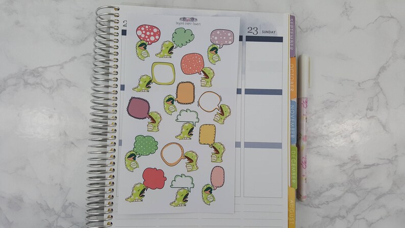 Adorable Kawaii Dino Blurb Stickers | Etsy