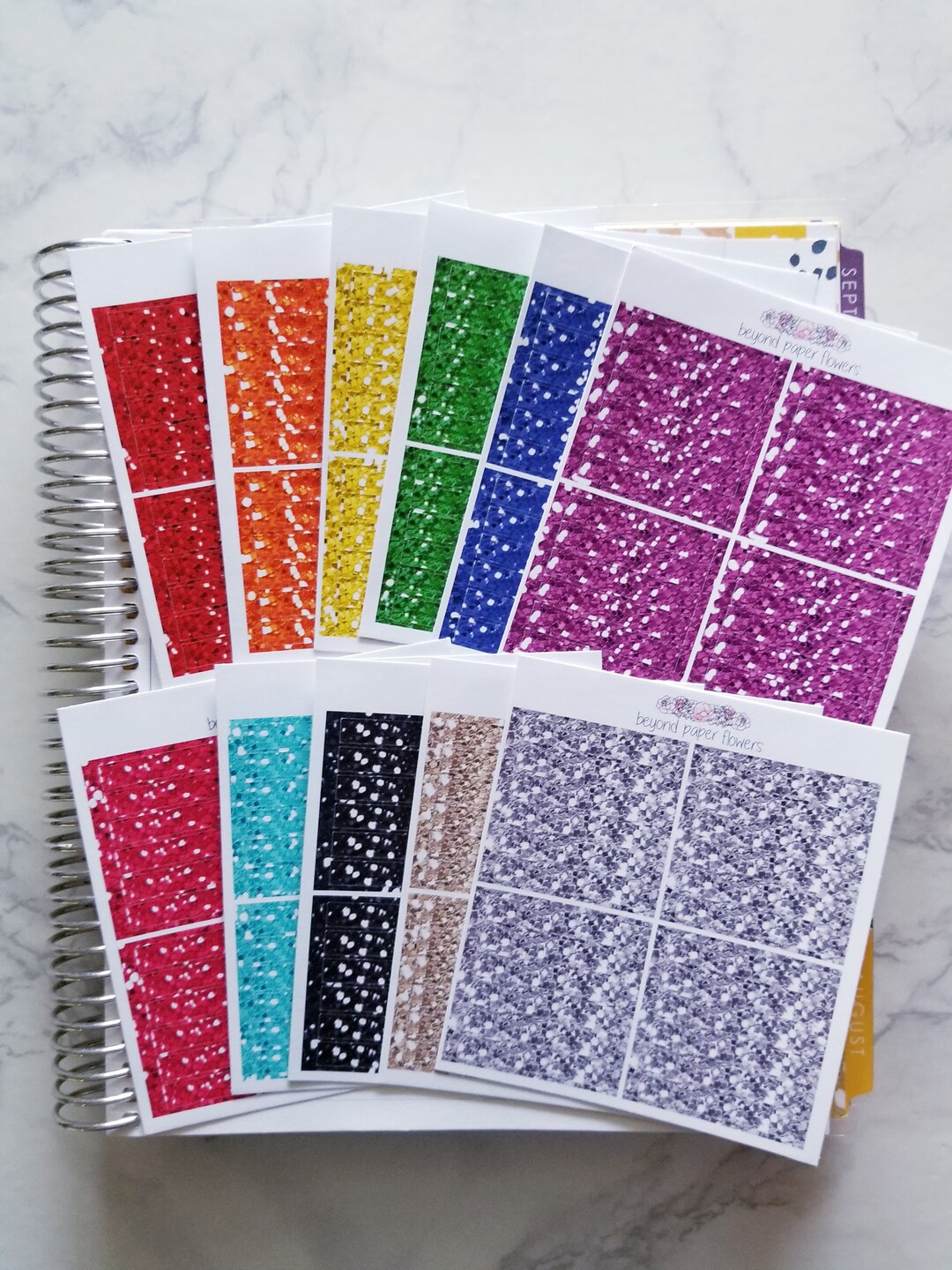 Bright Quarter Box Header Sheets (not Actual Glitter) - Etsy