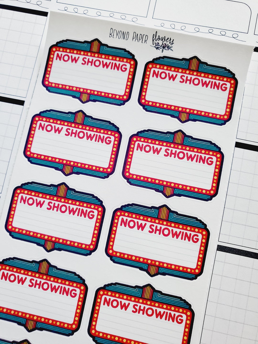 Now Showing Movie Sign Sticker Sheet - Etsy