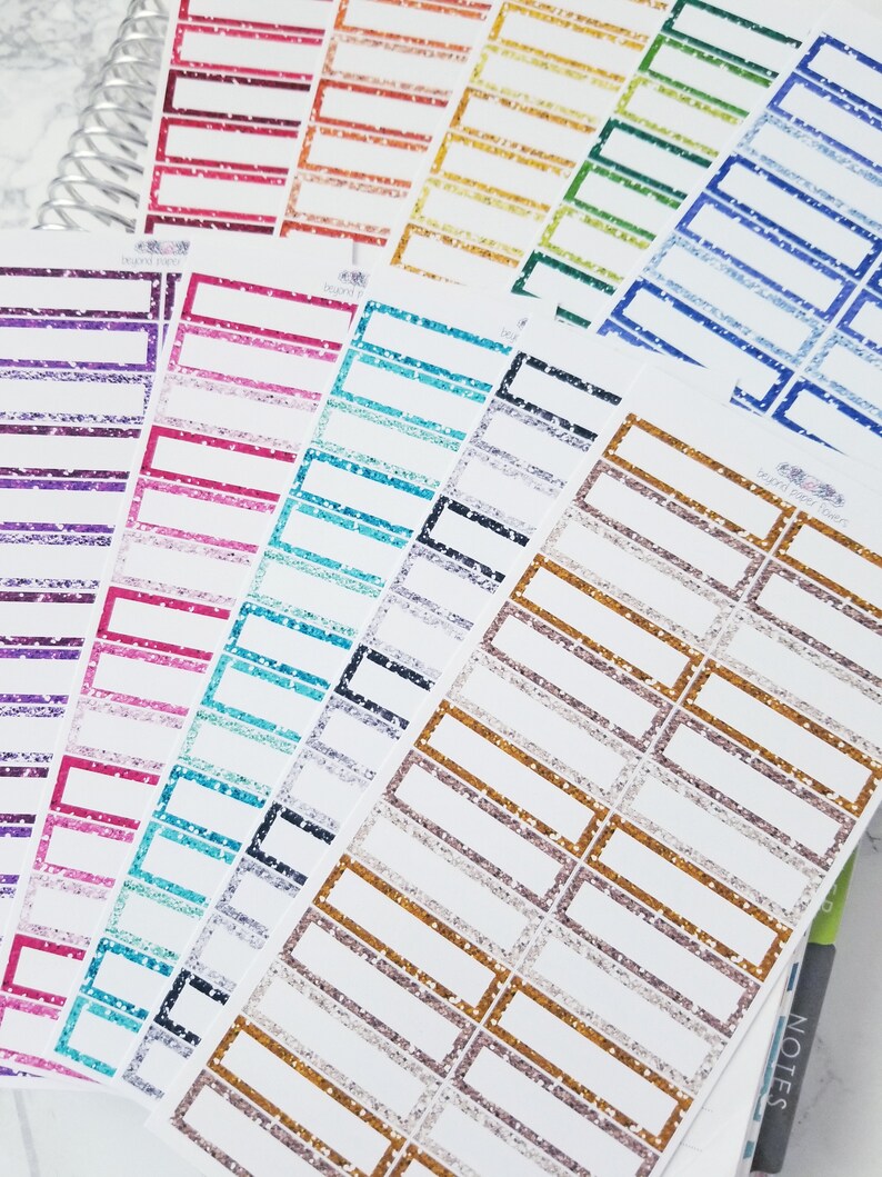 Quarter Box Glitter Rainbow Stickers Not Actual Glitter | Etsy