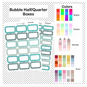 Bubble Half and Quarter Box Stickers