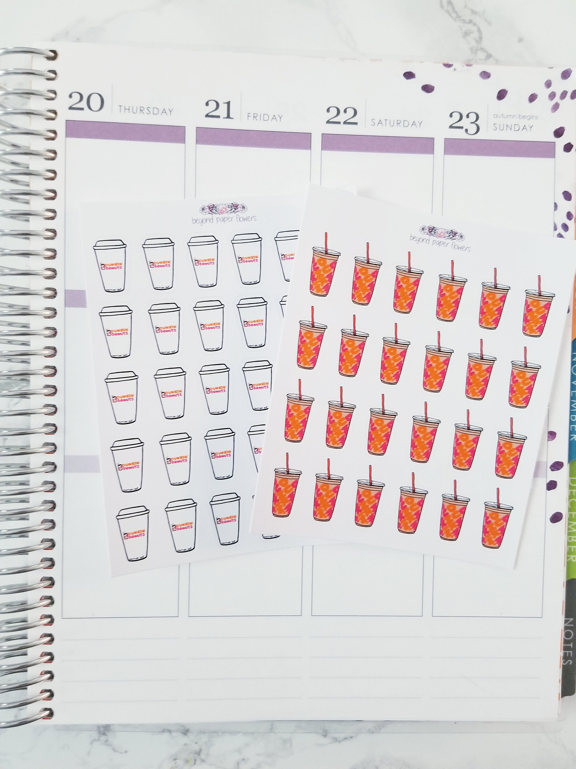 Iced Coffee/Tea Doodles Stickers DD