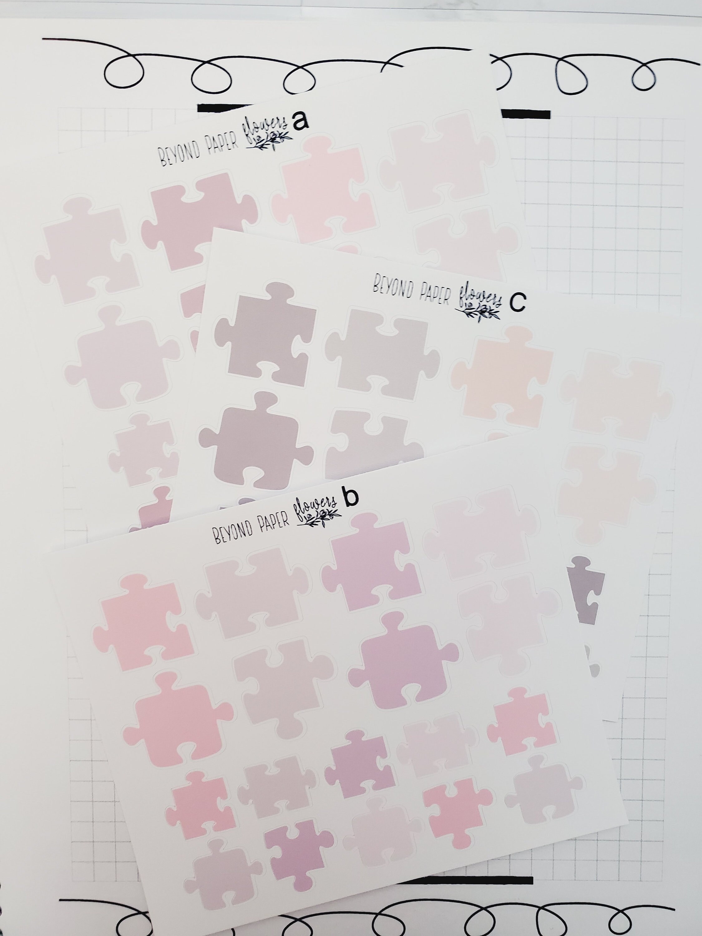 Neutral Puzzle Piece Deco Stickers - Etsy