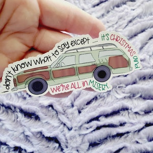 Christmas Station Wagon Vinyl Sticker Die Cut