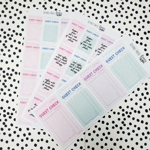 Guest Check Deco Stickers
