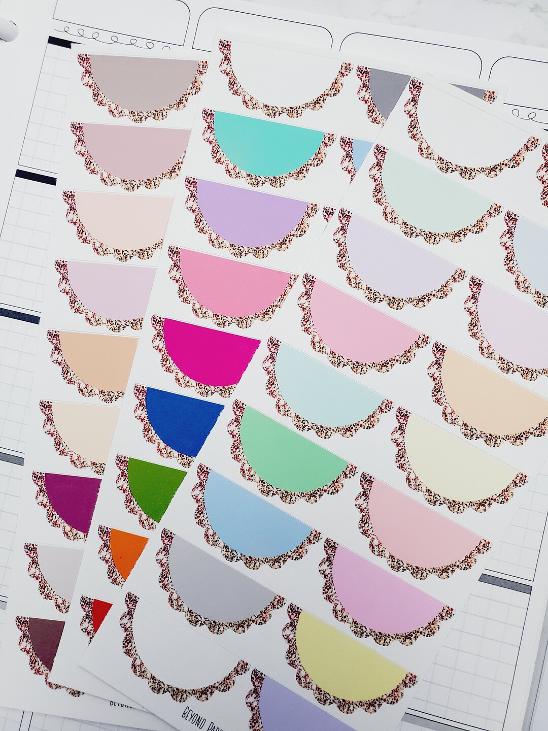 Scalloped Half Circle Stickers - Etsy