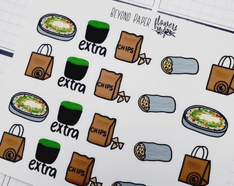 Fast Food Burrito Bowl/Burrito/Chips Mix Sticker