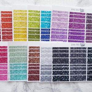 Box Width Rainbow Glittery Washi Strips (Not Actual Glitter)