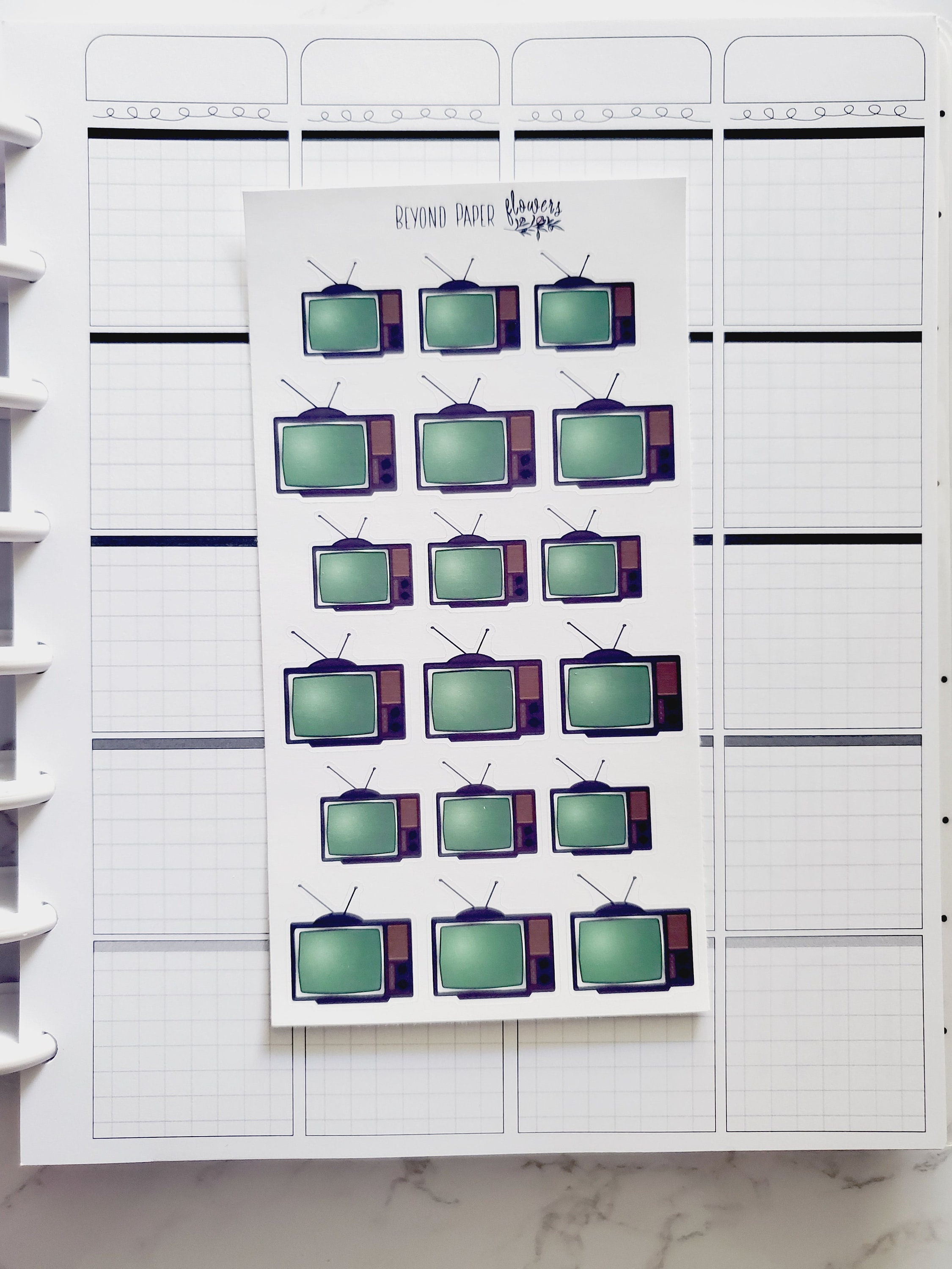 Retro TV Deco Sticker Sheet - Etsy