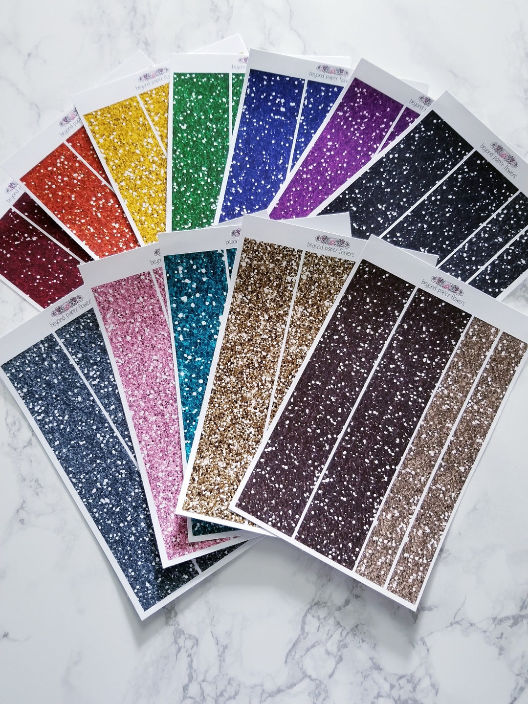 Glittery Bright Rainbow Large Washi Sticker Strips (not Actual Glitter ...