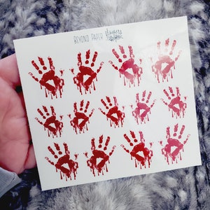 Bloody Handprint Clear Sticker Sheet - Etsy