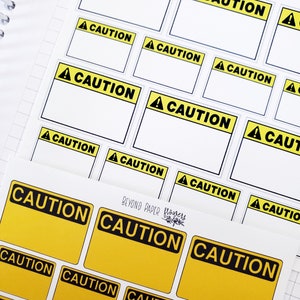 Caution Box Deco Sticker Sheet