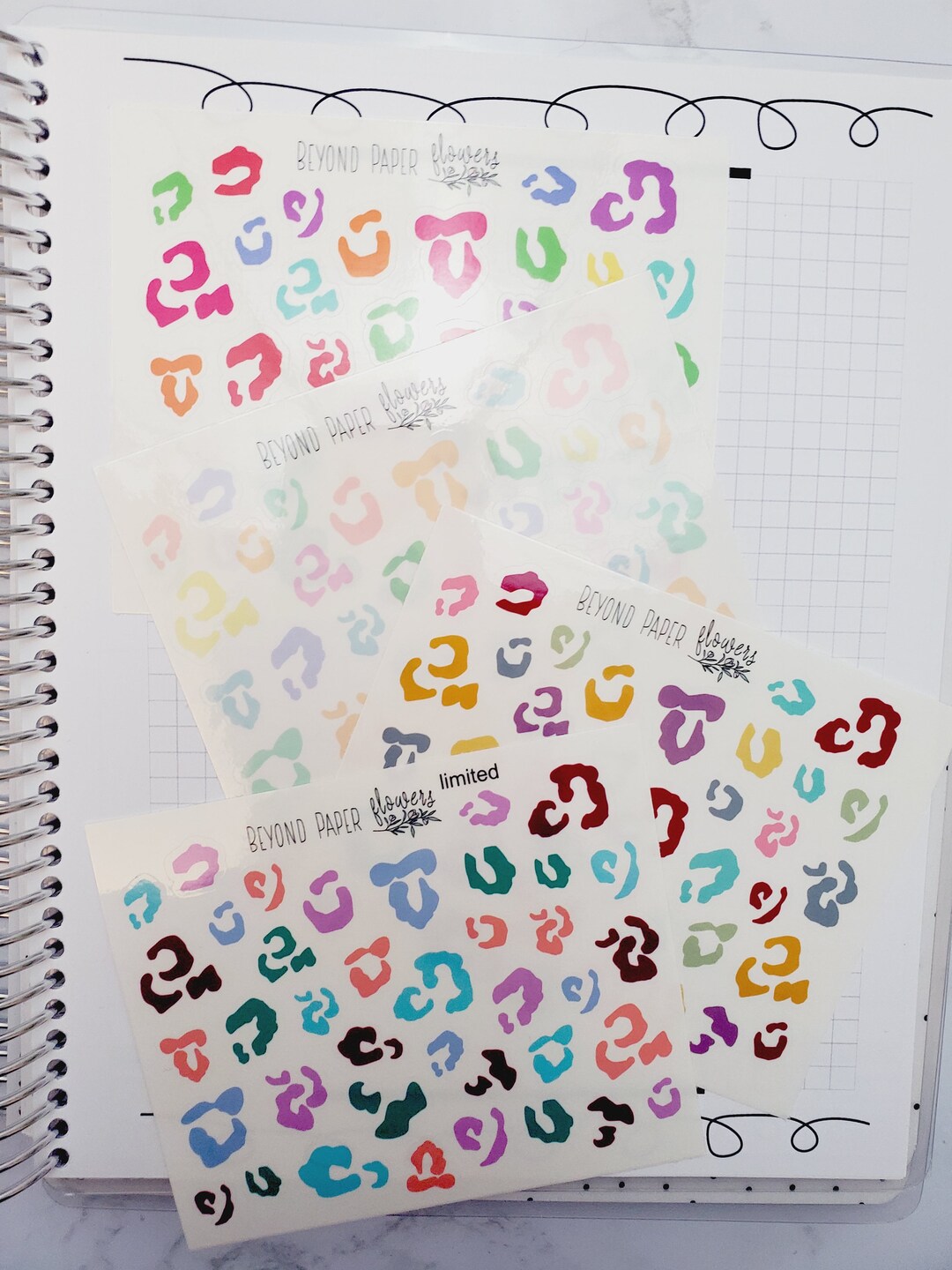 Colorful Leopard Spots Clear Sticker Sheet - Etsy