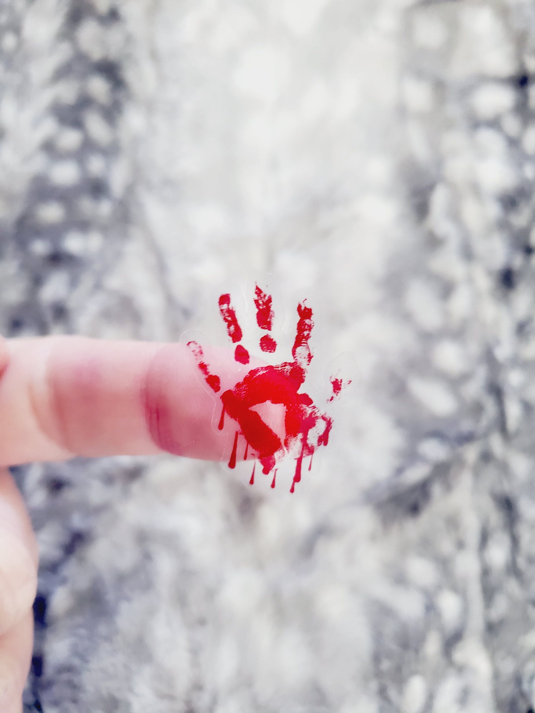 Bloody Handprint Clear Sticker Sheet - Etsy
