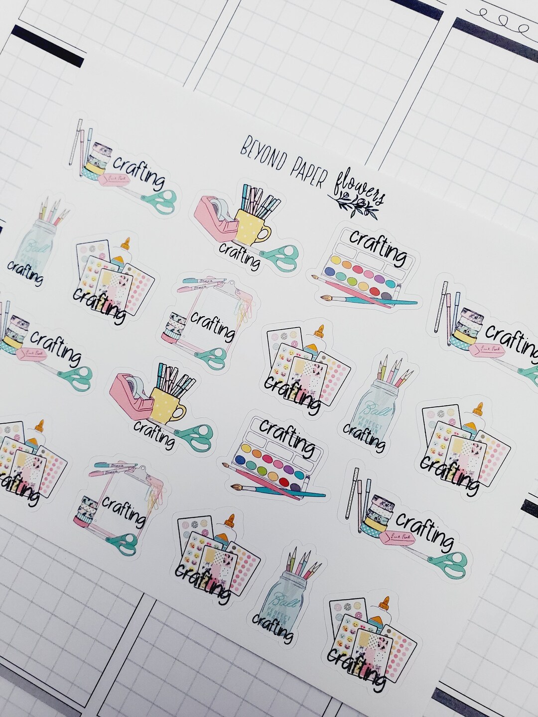Crafting Mix Sticker Sheet - Etsy