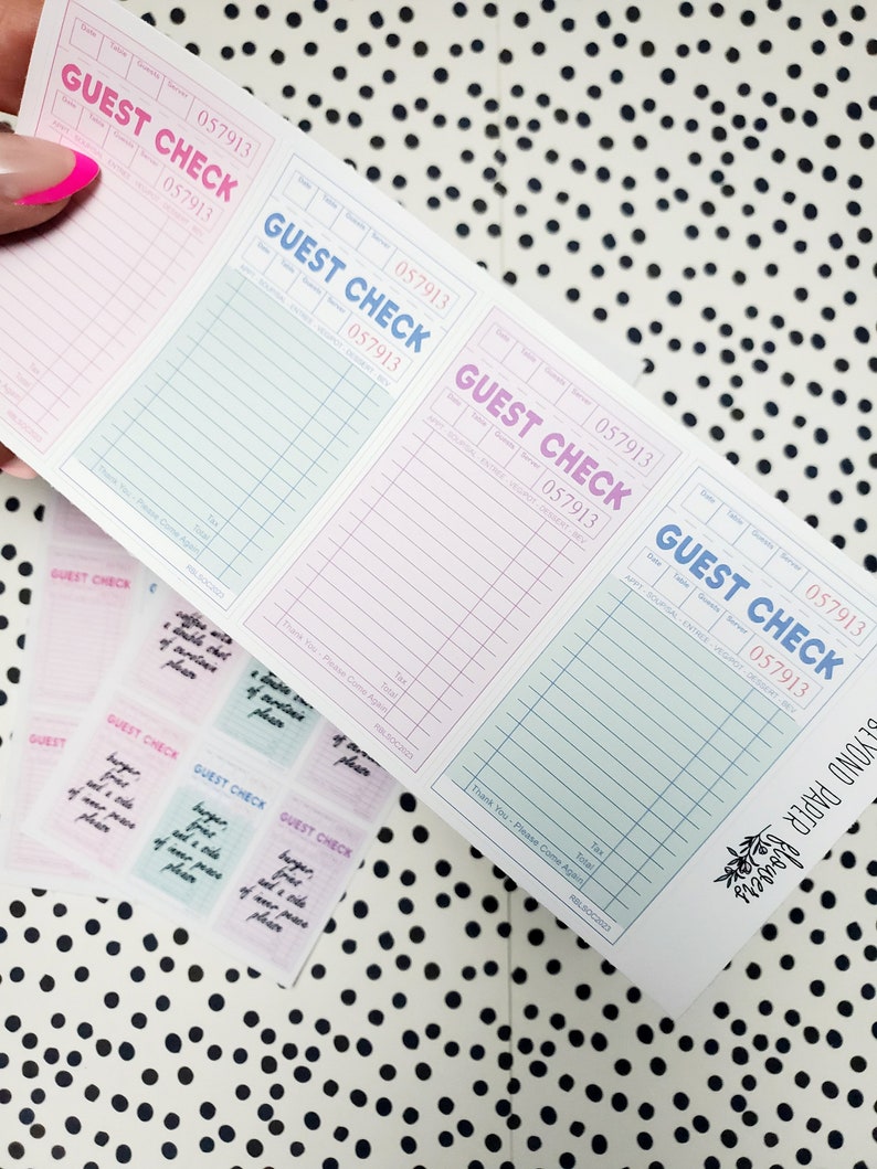 Guest Check Deco Stickers - Etsy