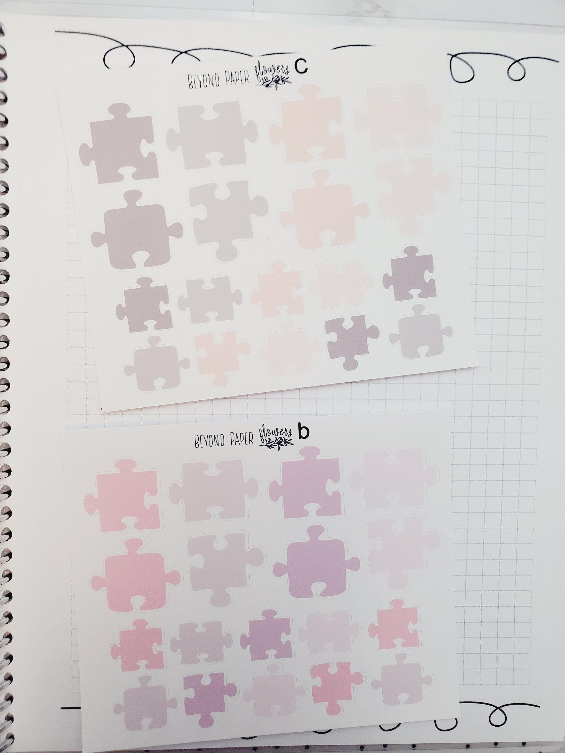 Neutral Puzzle Piece Deco Stickers - Etsy