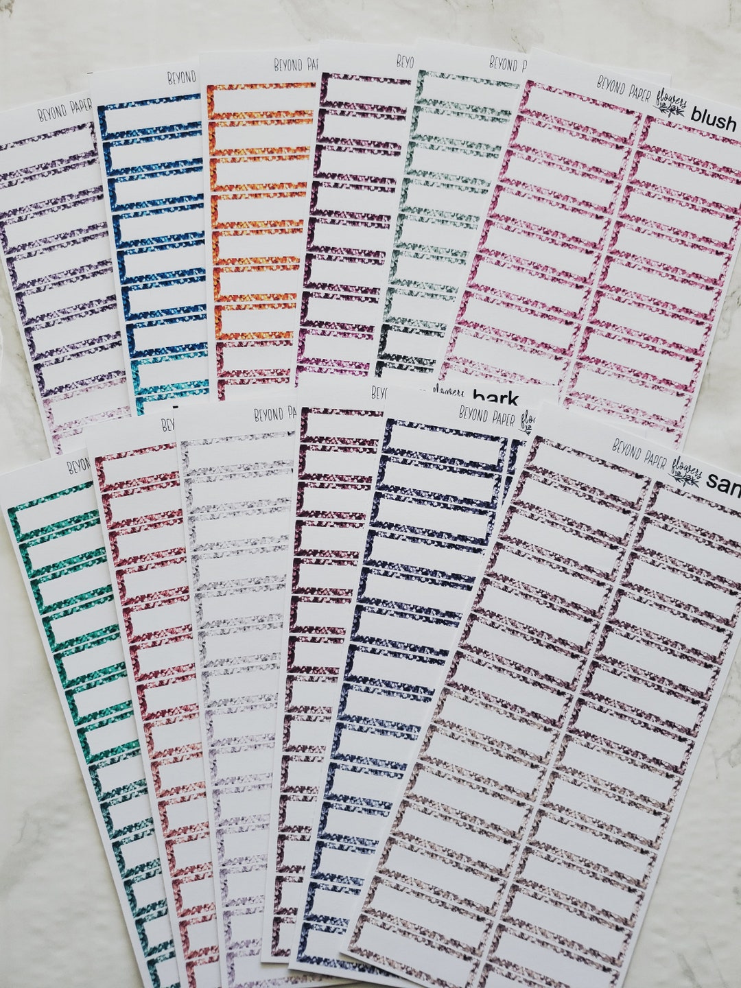 Glittery Calm Quarter Box Stickers (not Actual Glitter) - Etsy