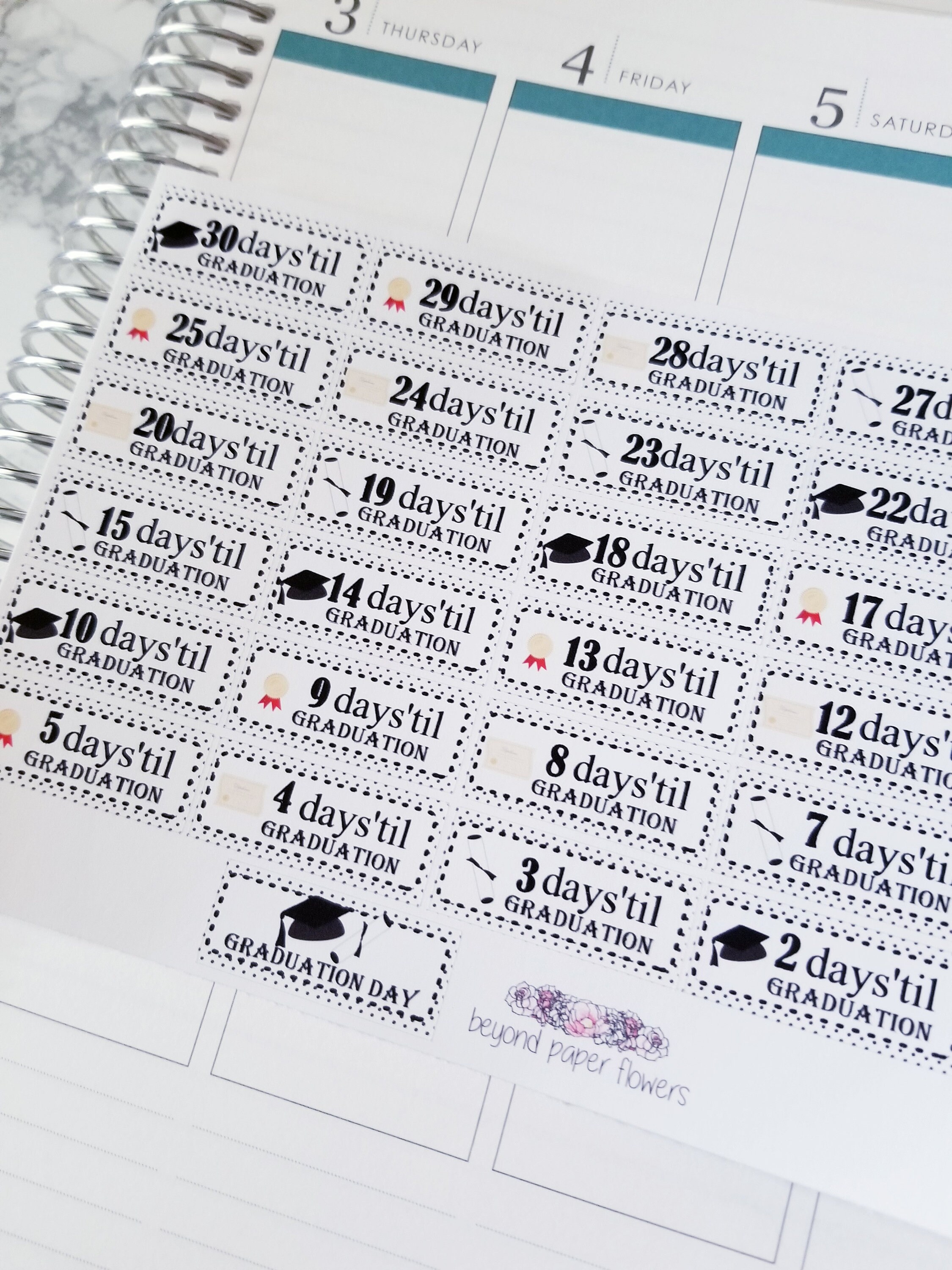 Timing Graduation Sticker Graduation Countdown Stickers - Etsy