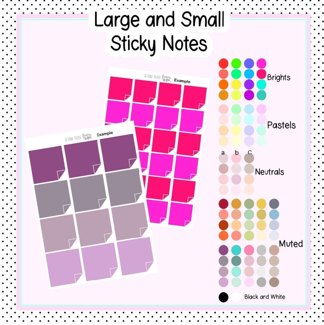 Large and Small Sticky Notes Stickers - Etsy
