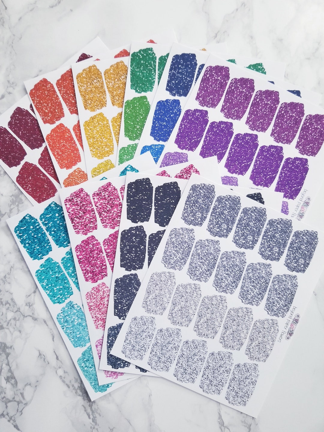 Glittery THICC Rainbow Brushstroke Stickers (not Actual Glitter) - Etsy