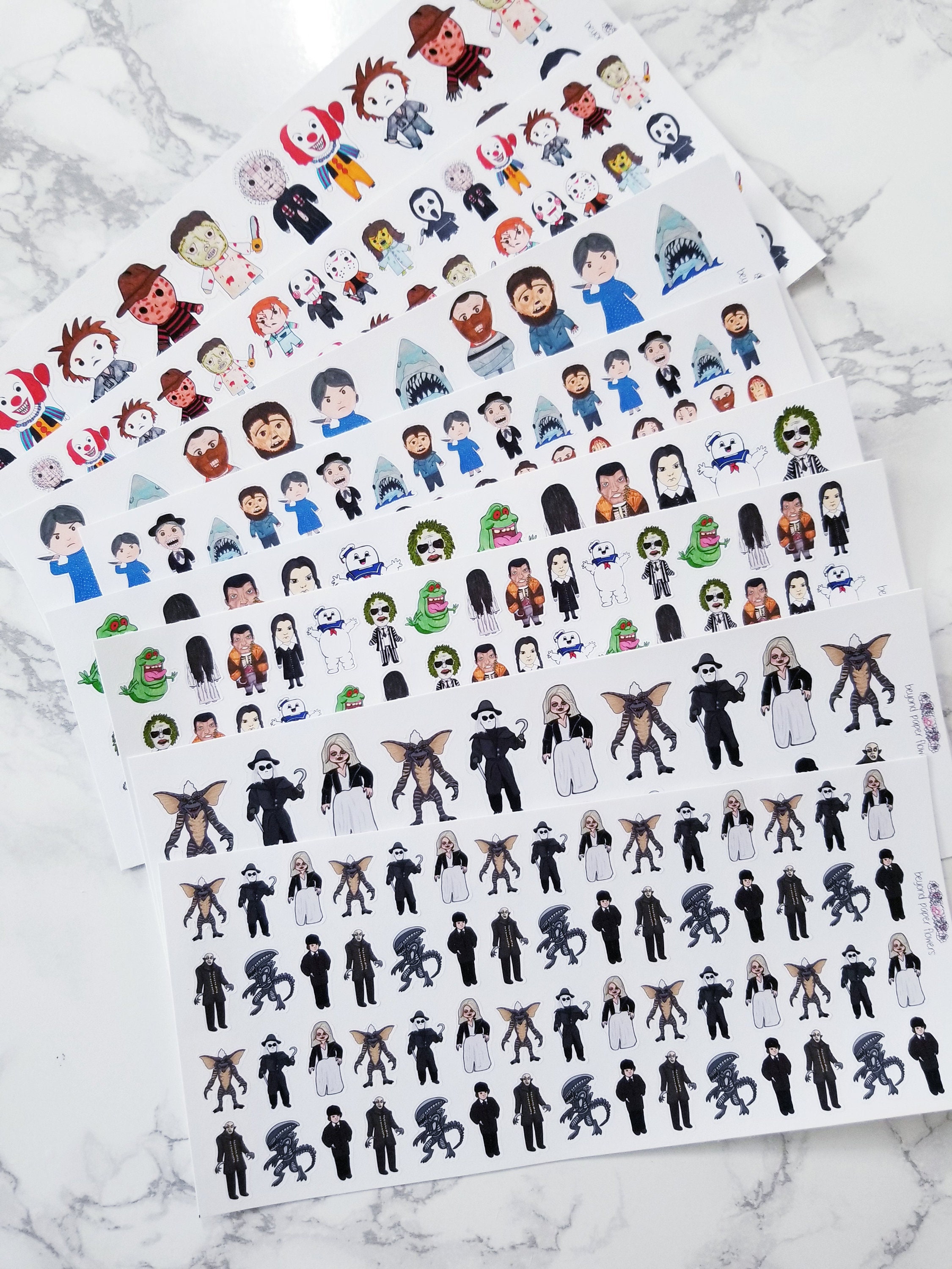 Horror Character Doodle Stickers