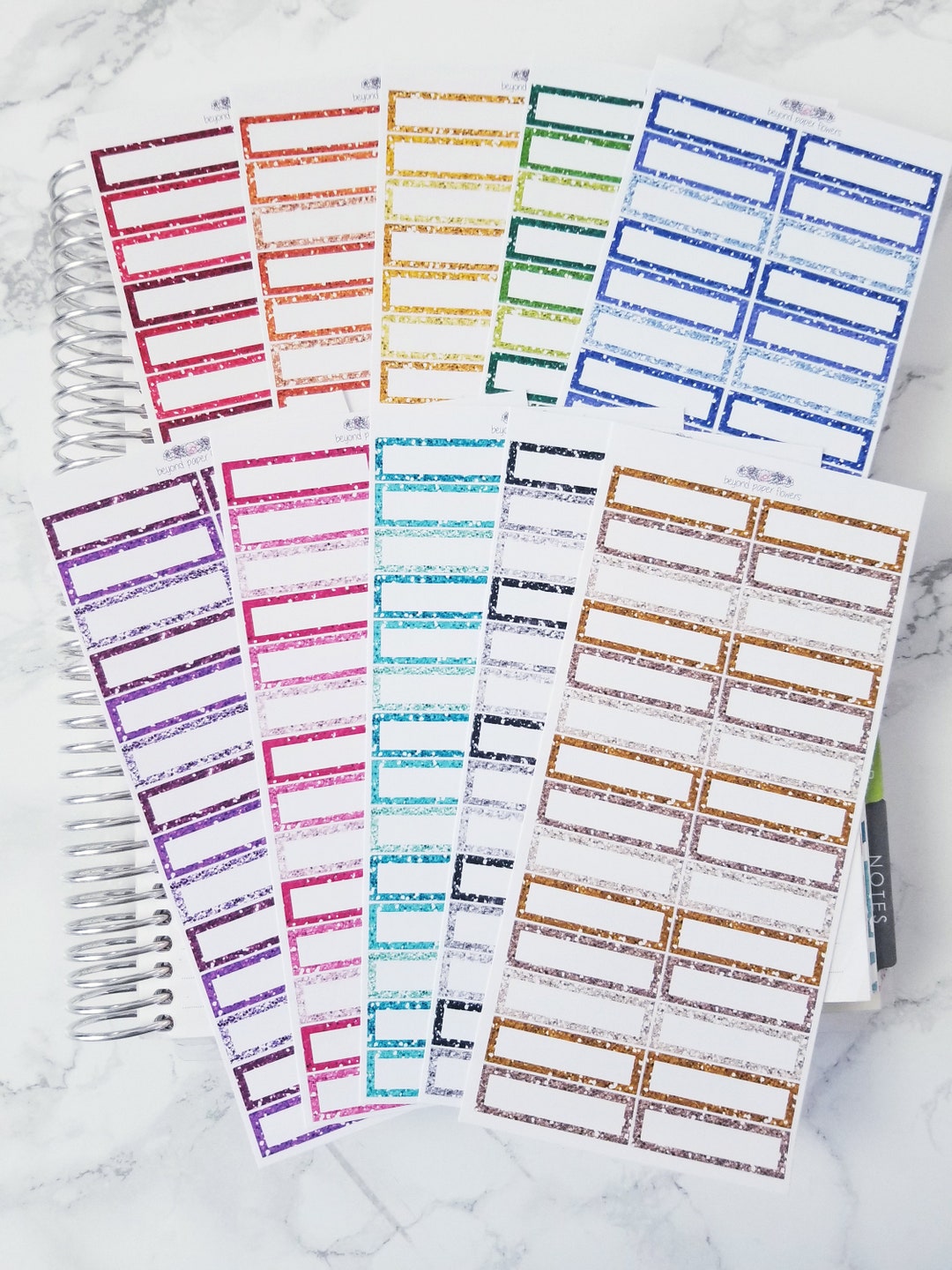Quarter Box Glitter Rainbow Stickers ( Not Actual Glitter) - Etsy