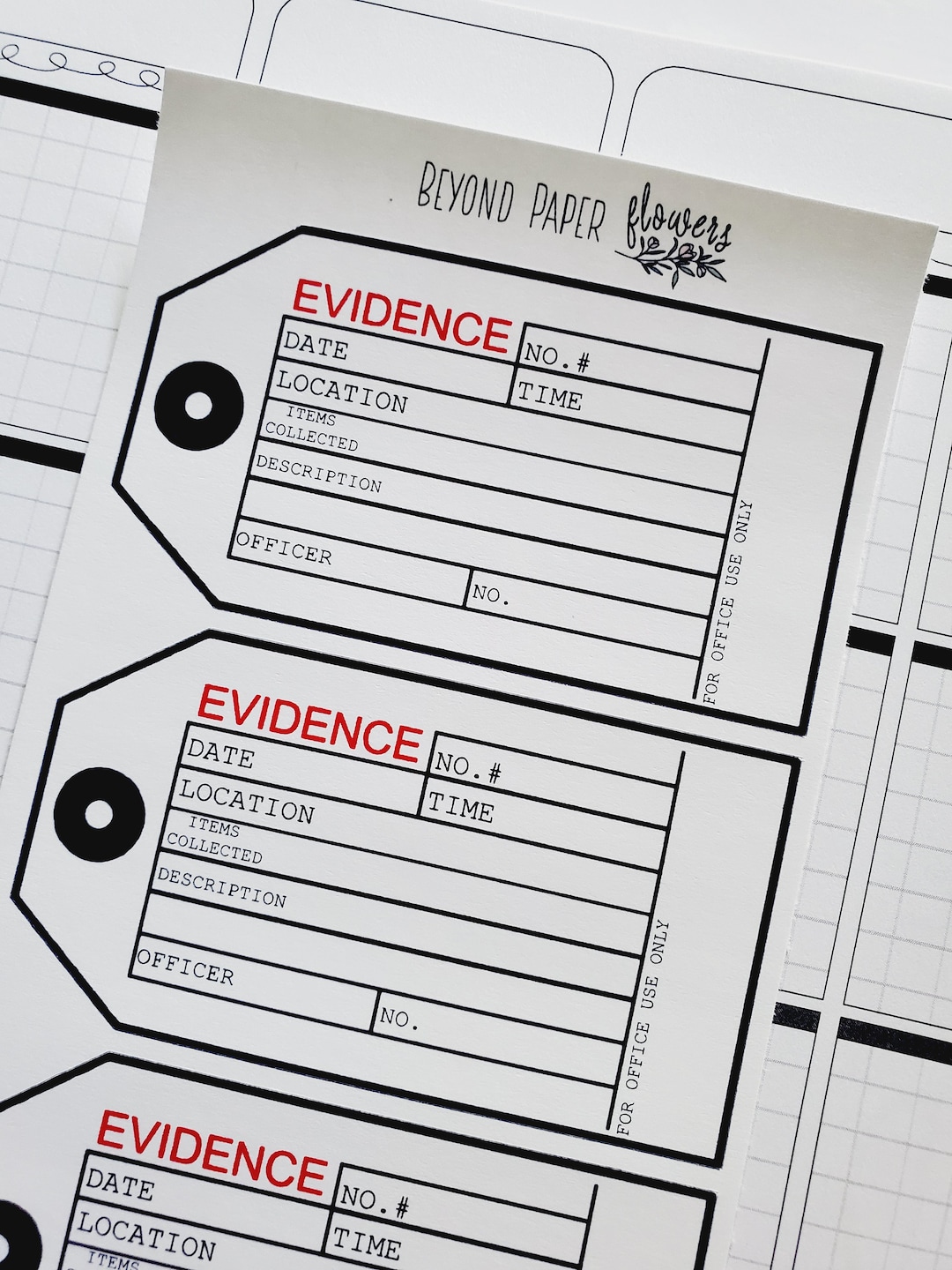 Large Evidence Tag Stickers - Etsy