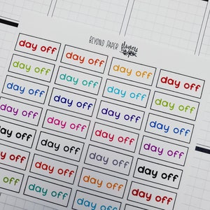 Colored Day Off Stickers