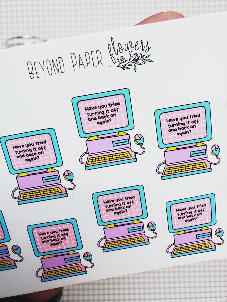 Turning It off and Back on Again Deco Stickers - Etsy