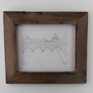 Rome ink sketch, Vatican City artwork, Italy wall decor, Rome artwork, Rome sketch, Travel art, Rome drawing, Italy sketch, Italy art