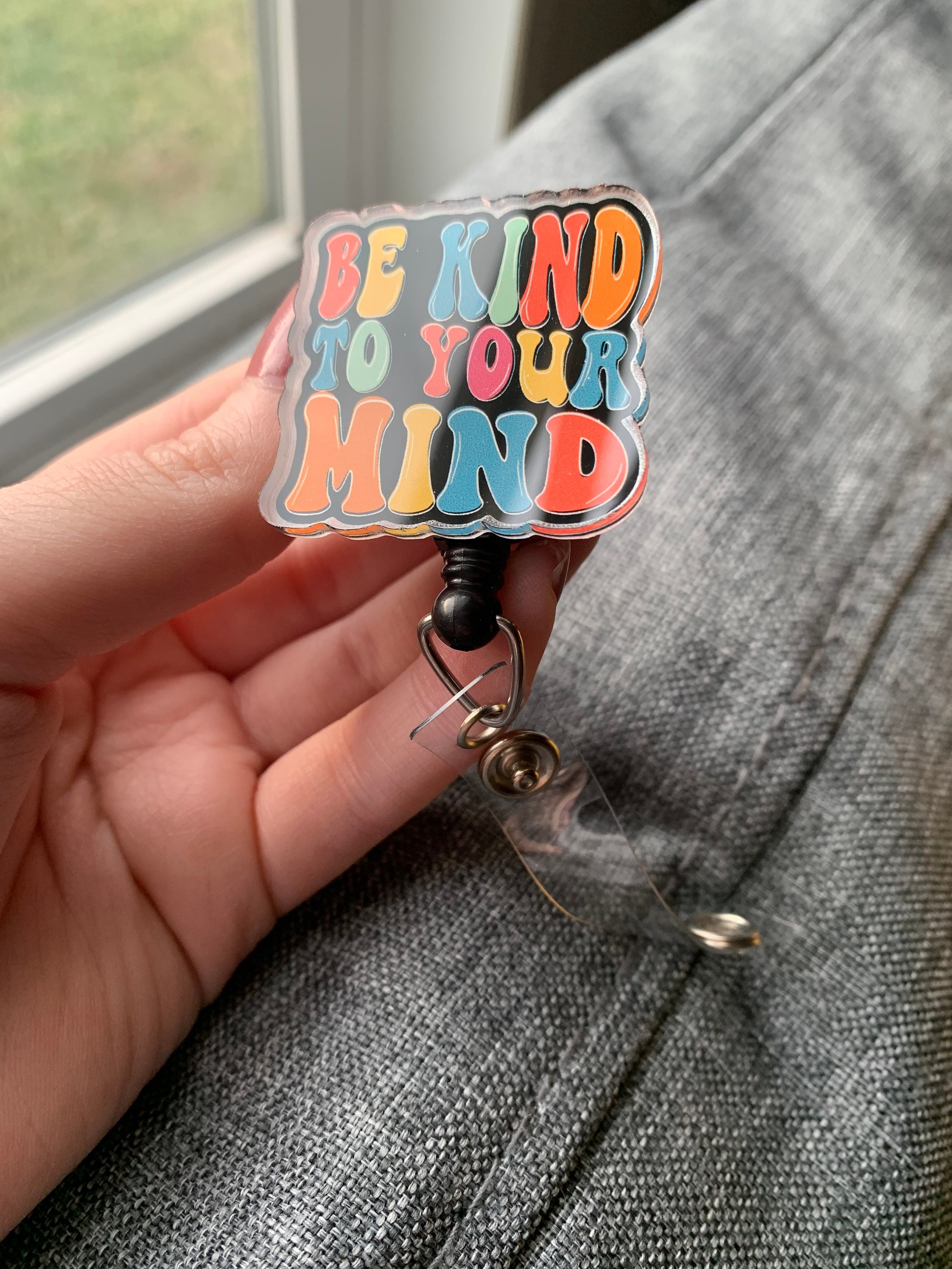 Be Kind to Your Mind Badge Reel Cute Badge Reel Gift for Social