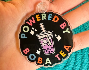 Llavero de té Boba / Lindo llavero / Regalo para amantes de Boba / Lindo llavero con cita / Llavero de acrílico