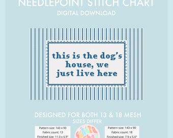 This is the Dog’s House Digital Needlepoint Chart | Dog Digital Stitch Chart PDF for Needlepoint Canvas | Paint Your Own NDLPT Canvas