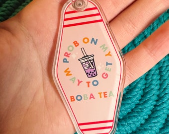 Llavero de té Boba / Llavero lindo / Regalo para amante de Boba / Llavero de cita linda / Llavero acrílico