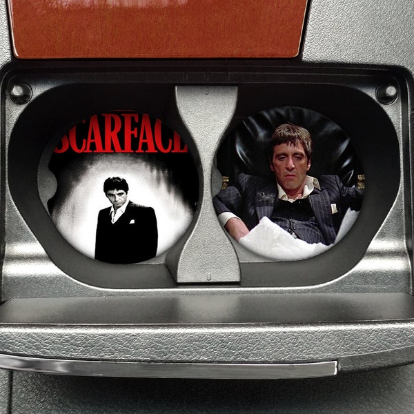 Scarface Car Coasters Set of 2 Greatest Gangsters of all Time